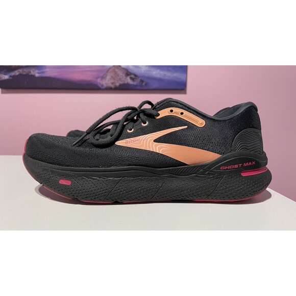 Brooks Ghost Max Womens 11 Black Athletic Running Walking Shoes Sneakers - Picture 1 of 10
